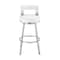 Armen Living Lynof Swivel Counter Stool in Brushed Stainless Steel with White Faux Leather 840254335486 - alternate 9